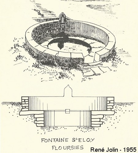 La Fontaine St Eloi à Floursies, croquis de René Jolin