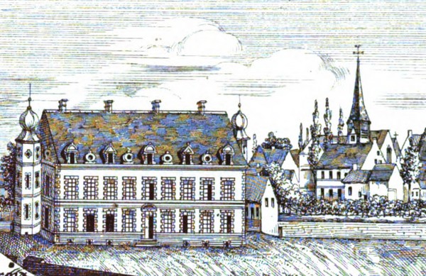 Dessin du château de Dourlers sur le Pierrart de 1851.