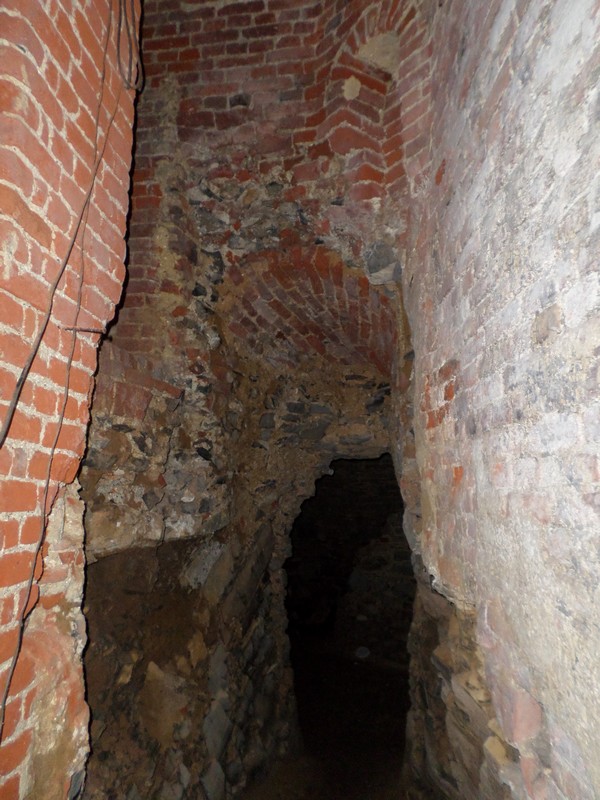 La tour de la sorcière du château d'Eclaibes, accès à la salle souterraine.