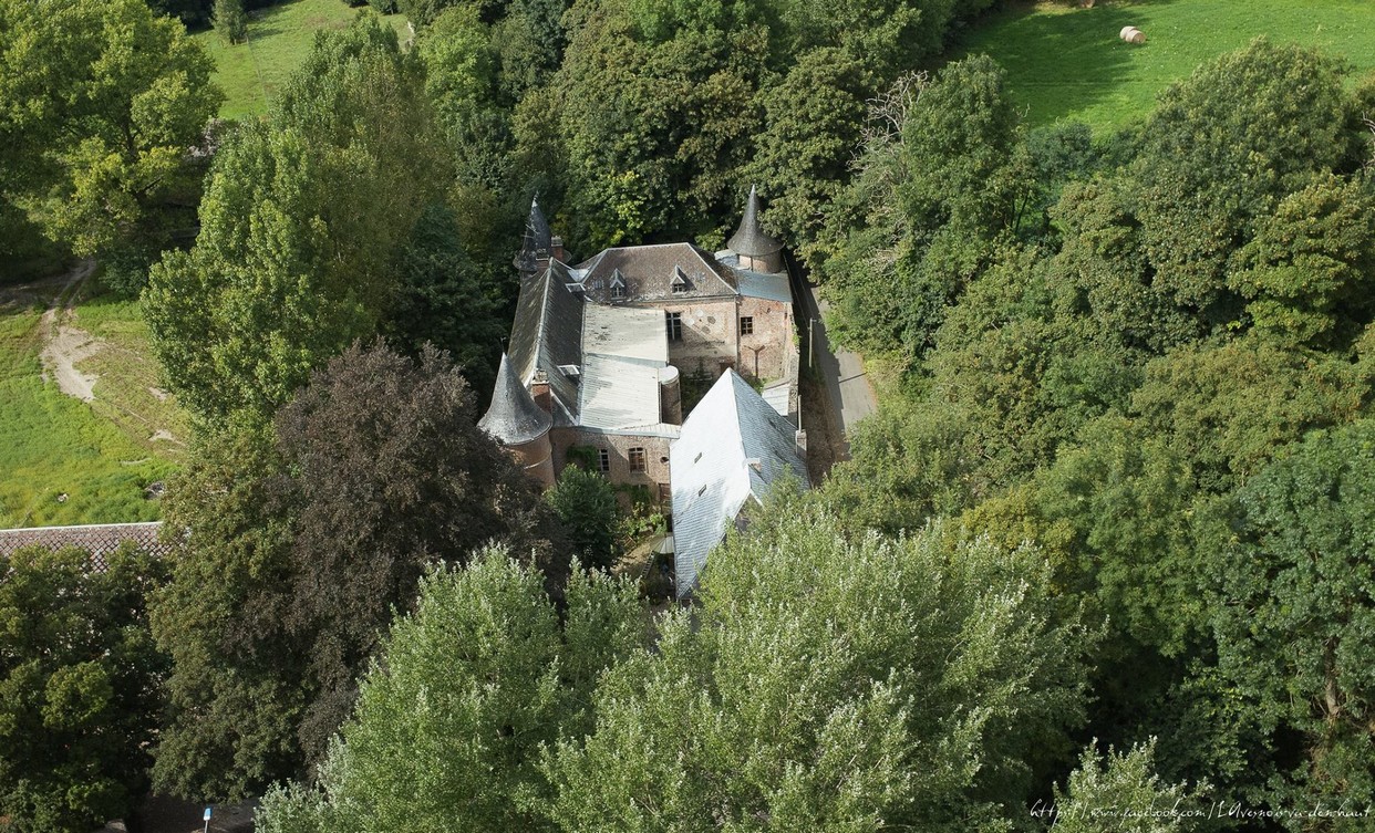 Le Château Motte à Frasnoy, vue aérienne.