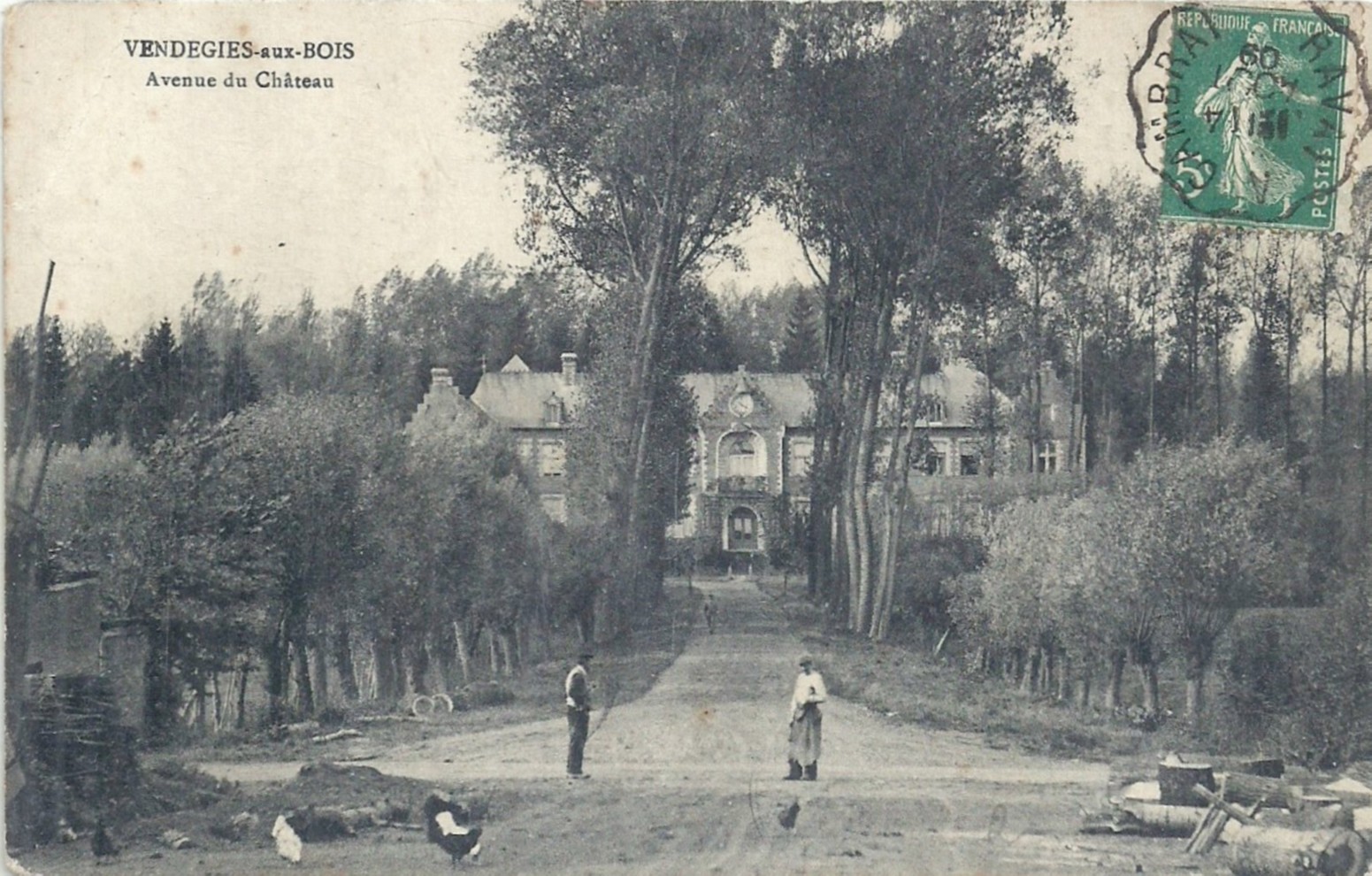 Le Château de Vendegies au bois, carte postale.
