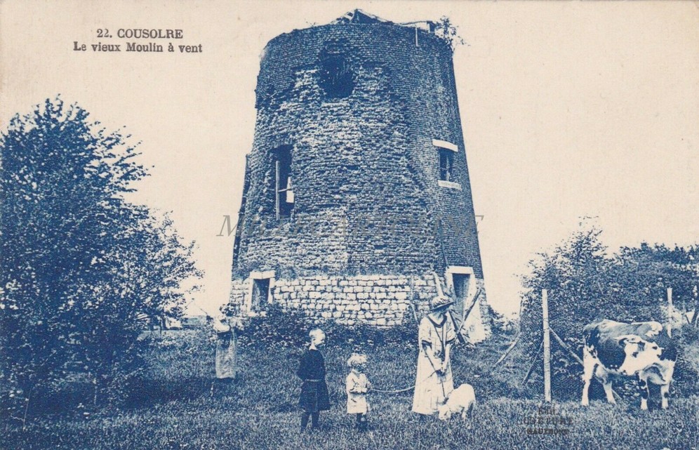 Avesnois, carte postale du moulin du Siroue à Cousolre.