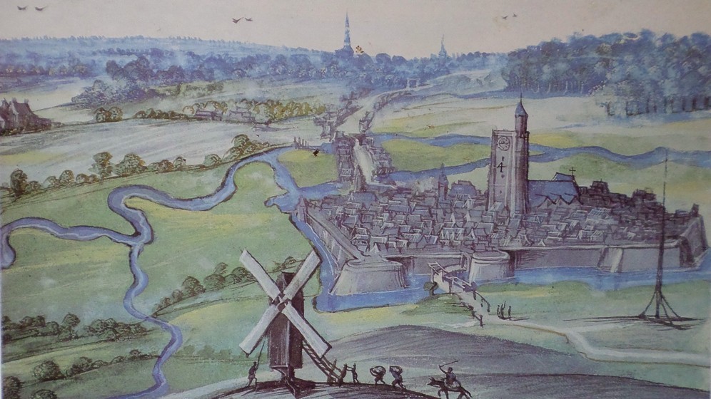 Avesnois, le moulin du hameau d'Happegarbes à Landrecies sur les albums de Croÿ.