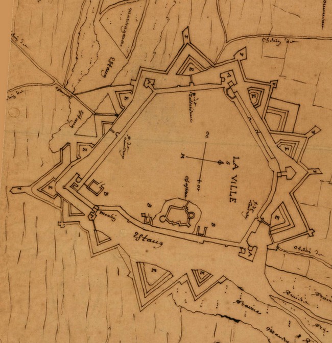 Le Quesnoy, ses remparts. Histoire des fortifications de Vauban. Plan de 1654.