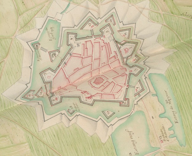Le Quesnoy, ses remparts. Histoire des fortifications de Vauban. Plan de 1693.