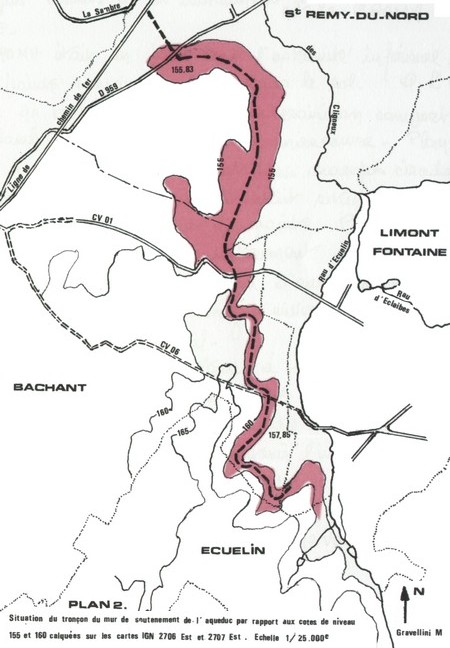 Carte du secteur d' Ecuélin, Bachant, St Rémy du Nord. par Maurice Gravellin