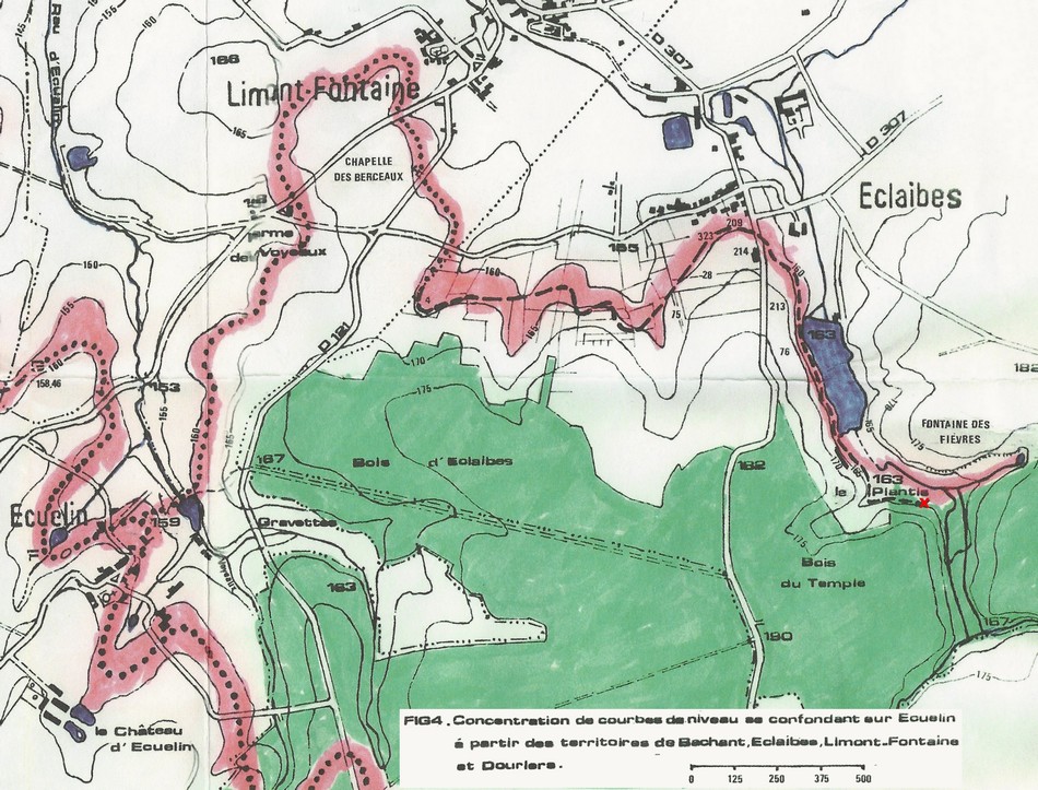 Carte du secteur Eclaibes, Limont Fontaine Ecuélin par Maurice Gravellini