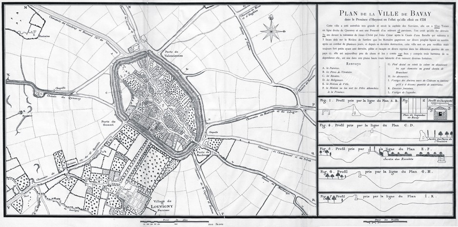 Plan de Bavay dessiné par l'ingénieur Claude Masse en 1731.