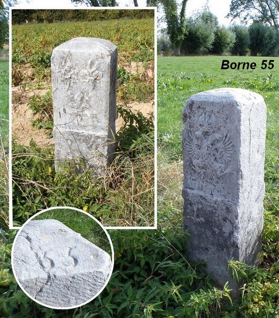 Frontière franco-belge, borne N° 55