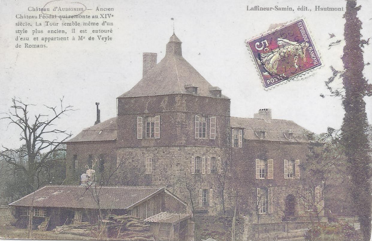 Carte postale du château d'Audignies.