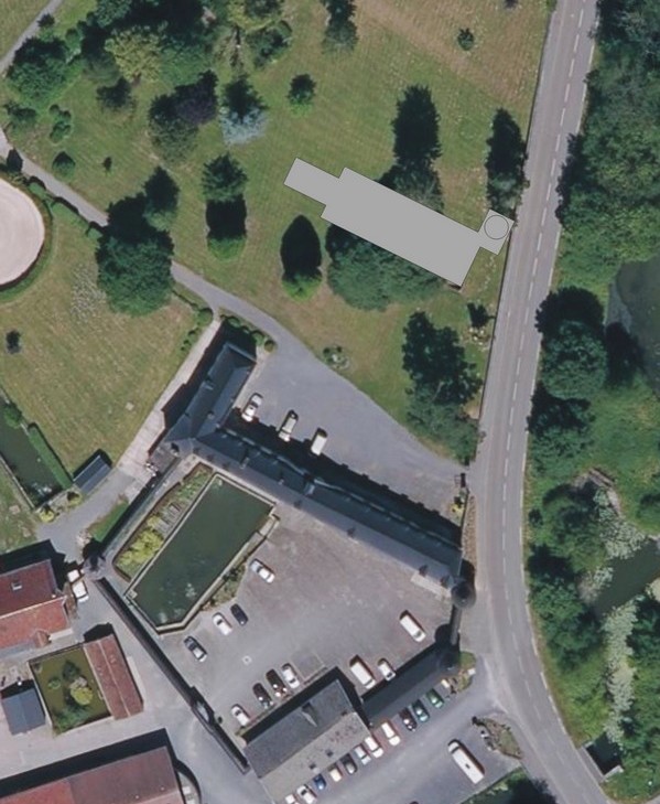 Vue satellite du château du Pont de Sains à Féron