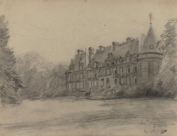 Château de Trélon, dessin de Karl Lotze 1916