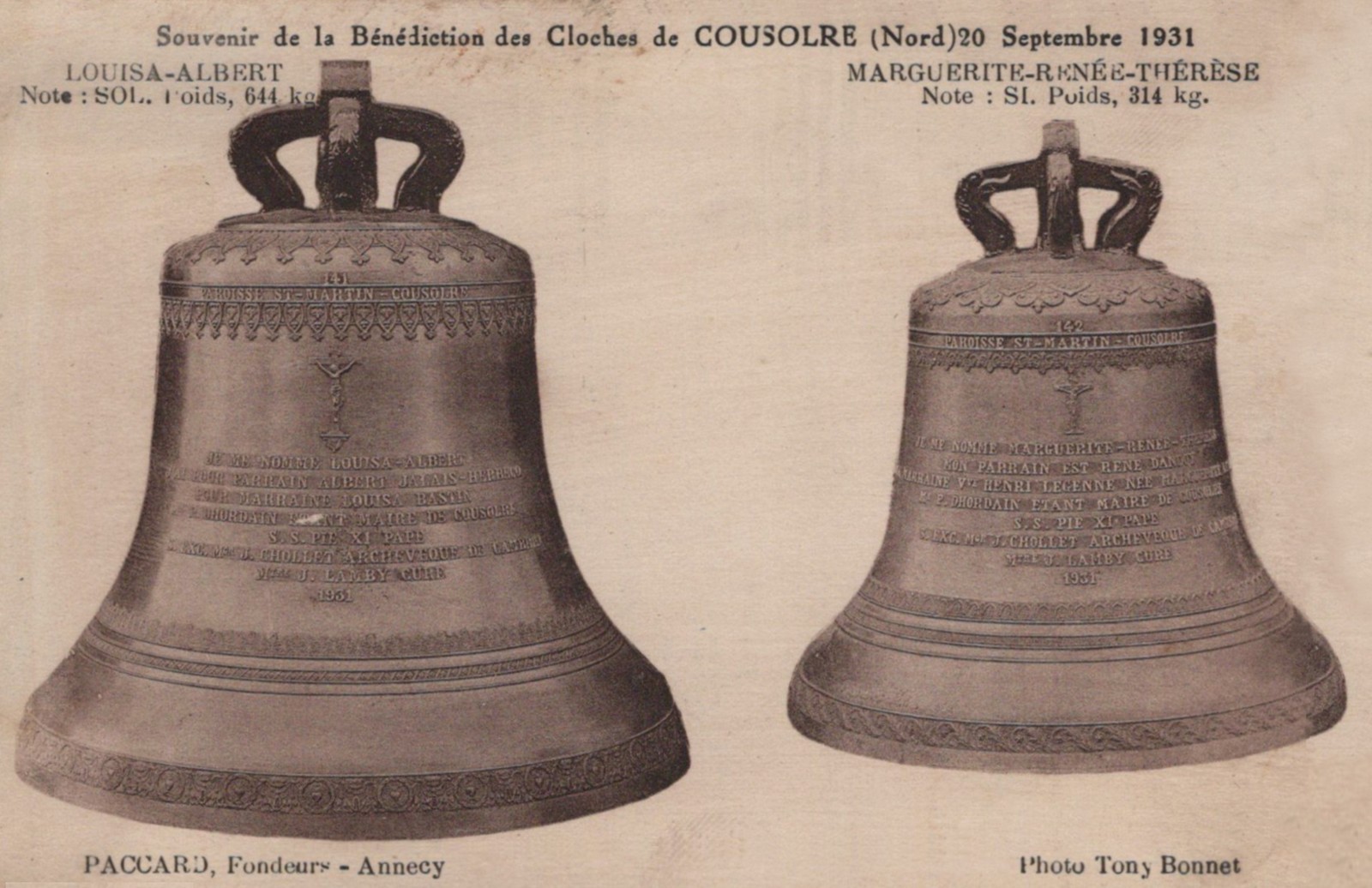 Eglise de Cousolre, les cloches.