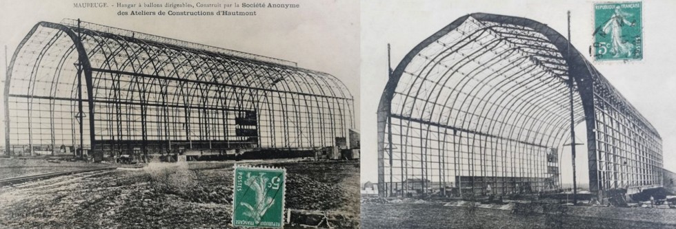 Le hangar du dirigeable à Maubeuge en construction