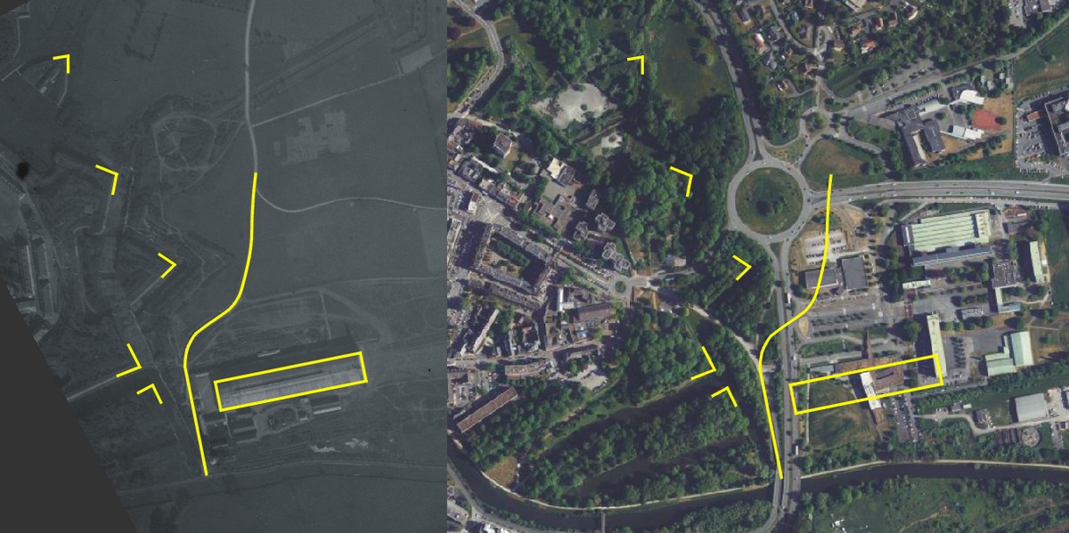 L'emplacement du hangar du dirigeable à Maubeuge