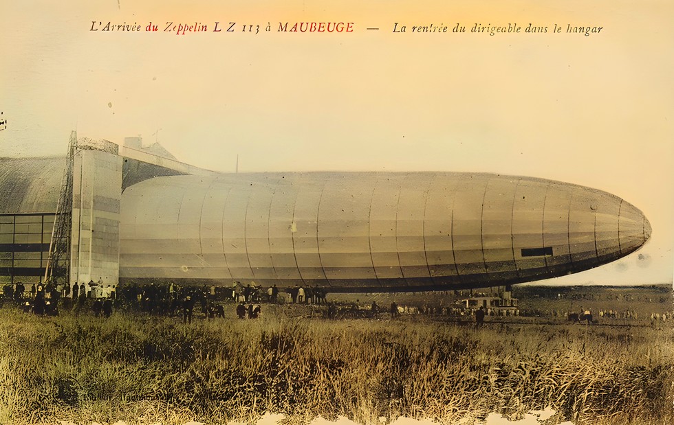 Le dirigeable à Maubeuge, le Zeppelin 