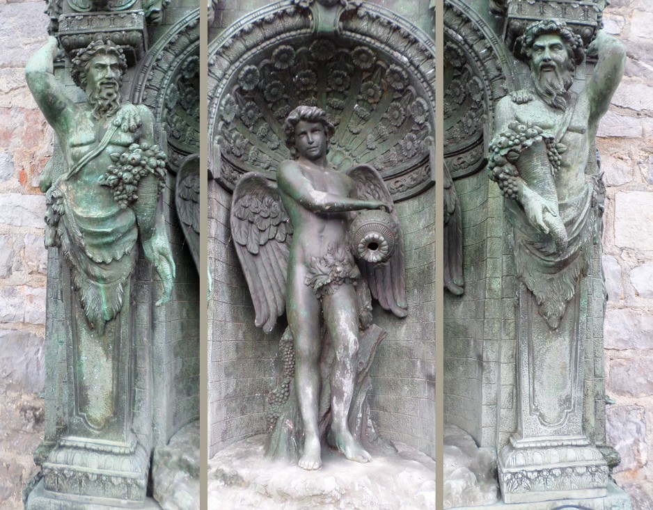 Les sculptures de la fontaine du château de Dourlers