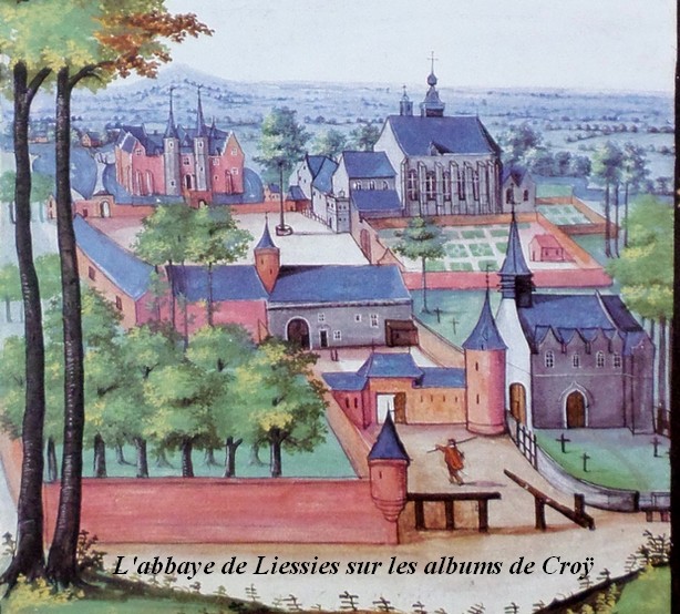 Abbaye de Liessies (Avesnois) sur les albums de Croÿ.