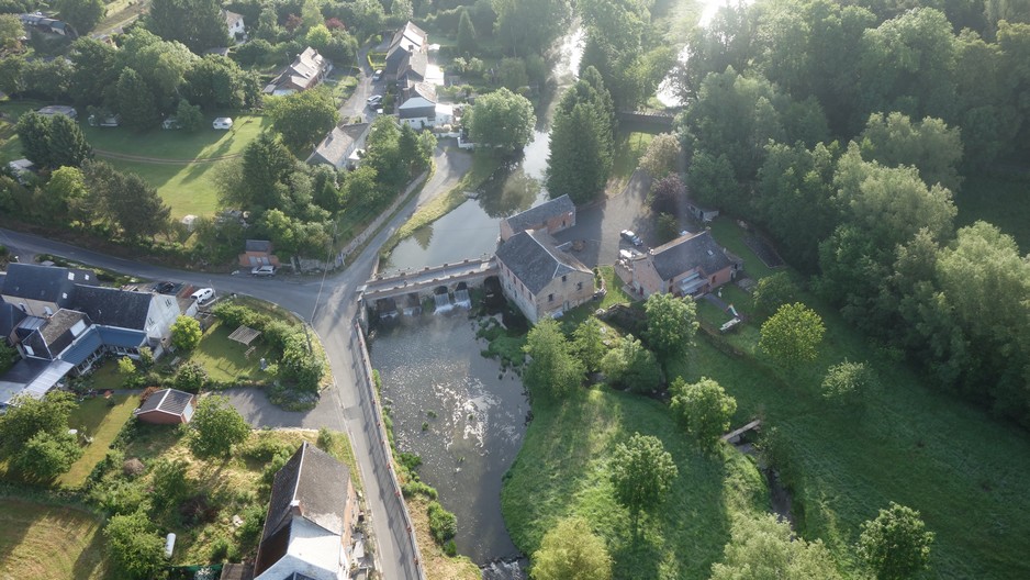 Vue aérienne de Liessies.