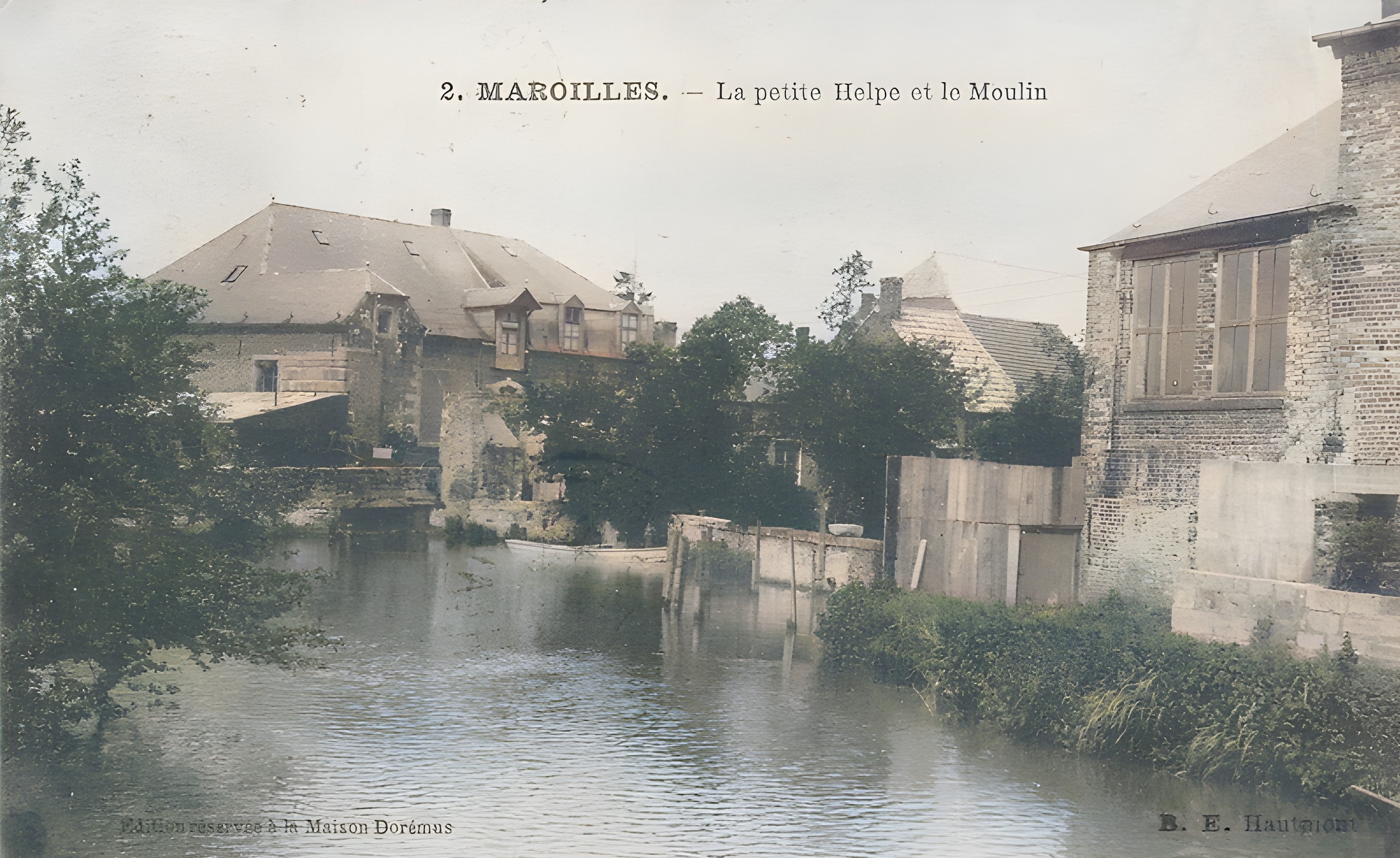 Le moulin de Maroilles sur une carte postale coté tannerie