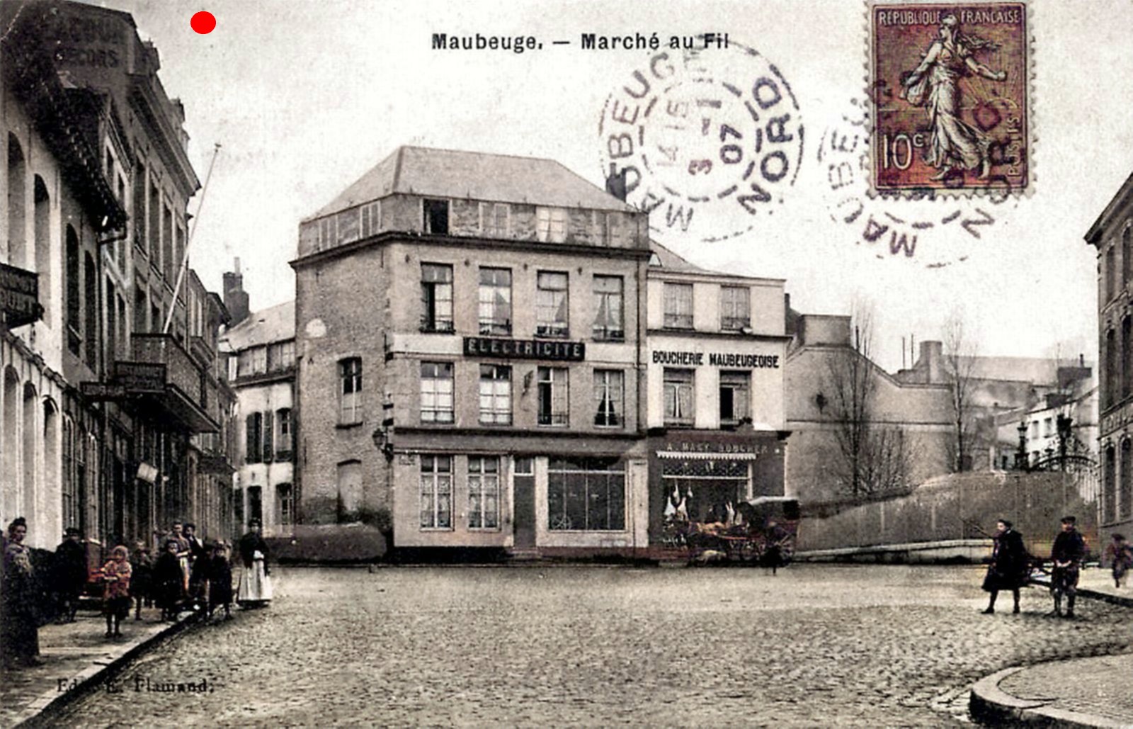 Maubeuge, le marché ax fils en 1907