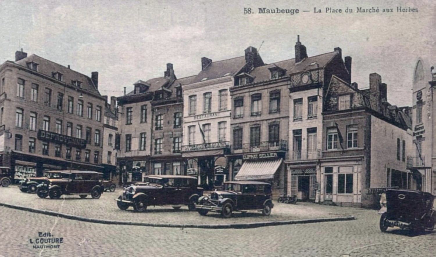 Cartes postales de Maubeuge, Marché aux Herbes.