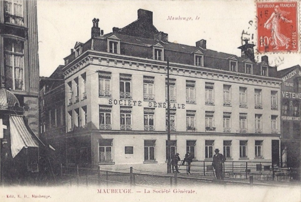 Cartes postales de Maubeuge, Place Mabuse, banque