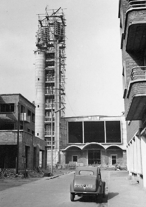 Le clocher de l'église de Maubeuge en chantier