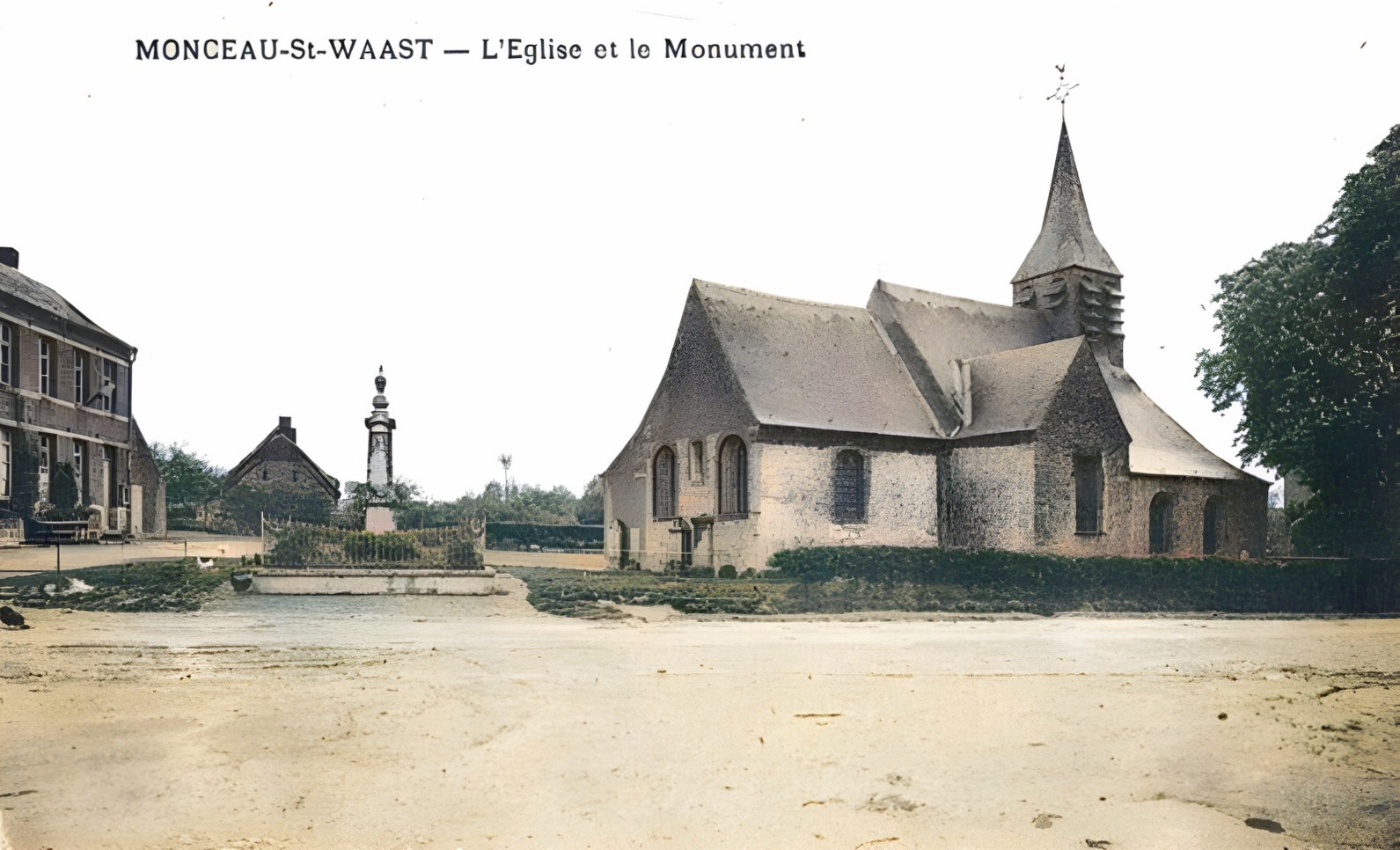 Eglise de Monceau Saint Waast, carte postale