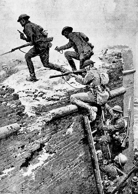 L'assaut des remparts du Quesnoy le 4 novembre 1918.
