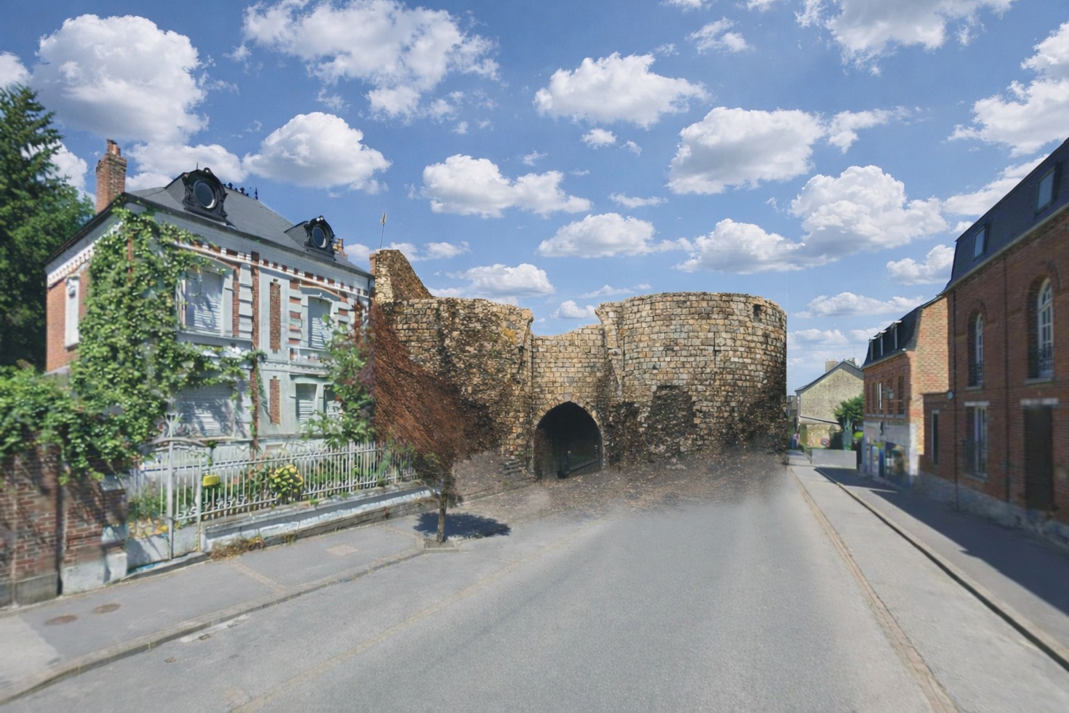 Projection de la porte Cambrésienne dans le paysage actuel