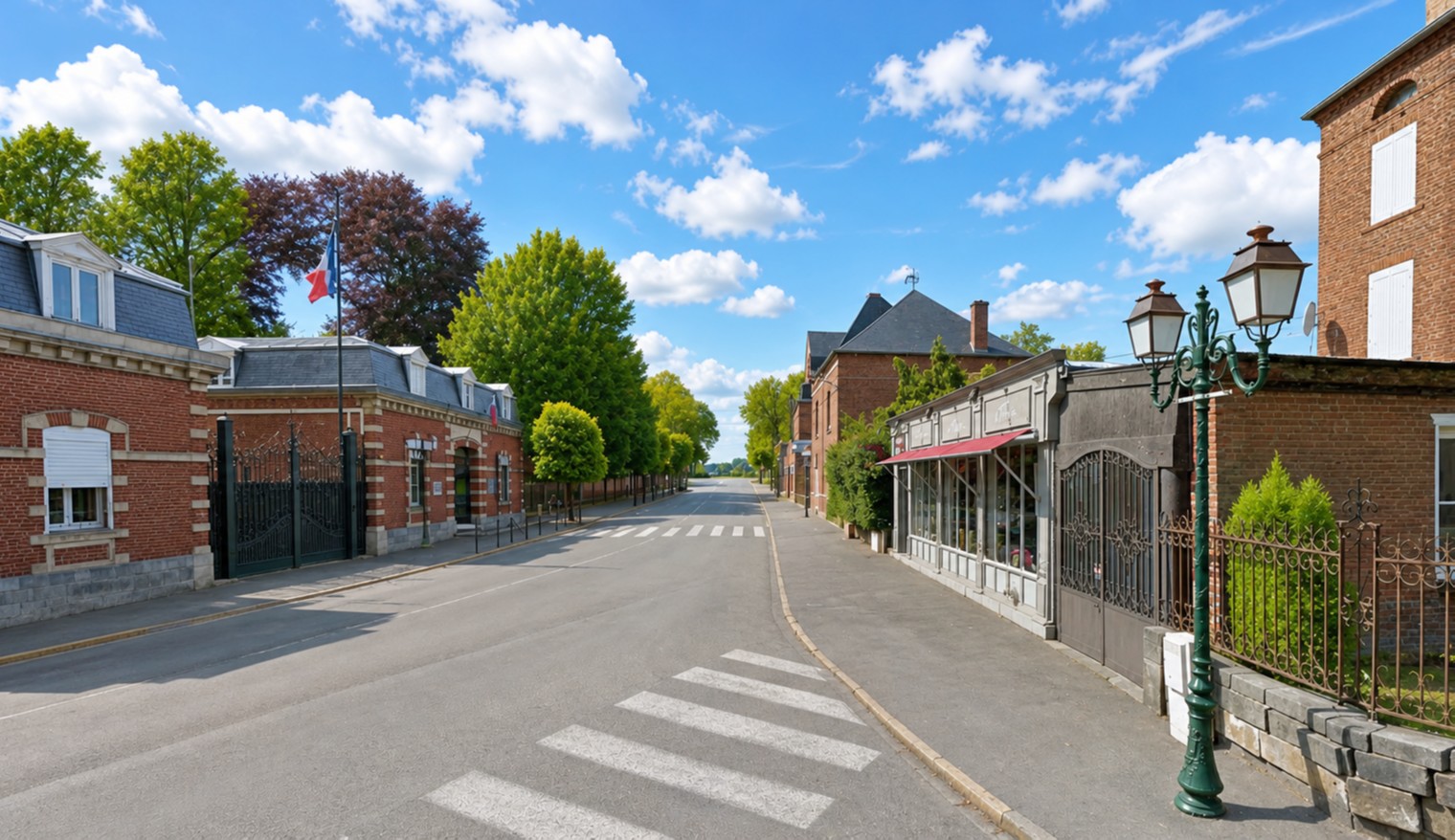 Vue actuelle côté ville de l'emplacement de la porte de France