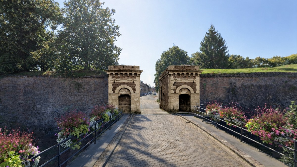 Projection de la porte de Valenciennes dans le paysage actuel