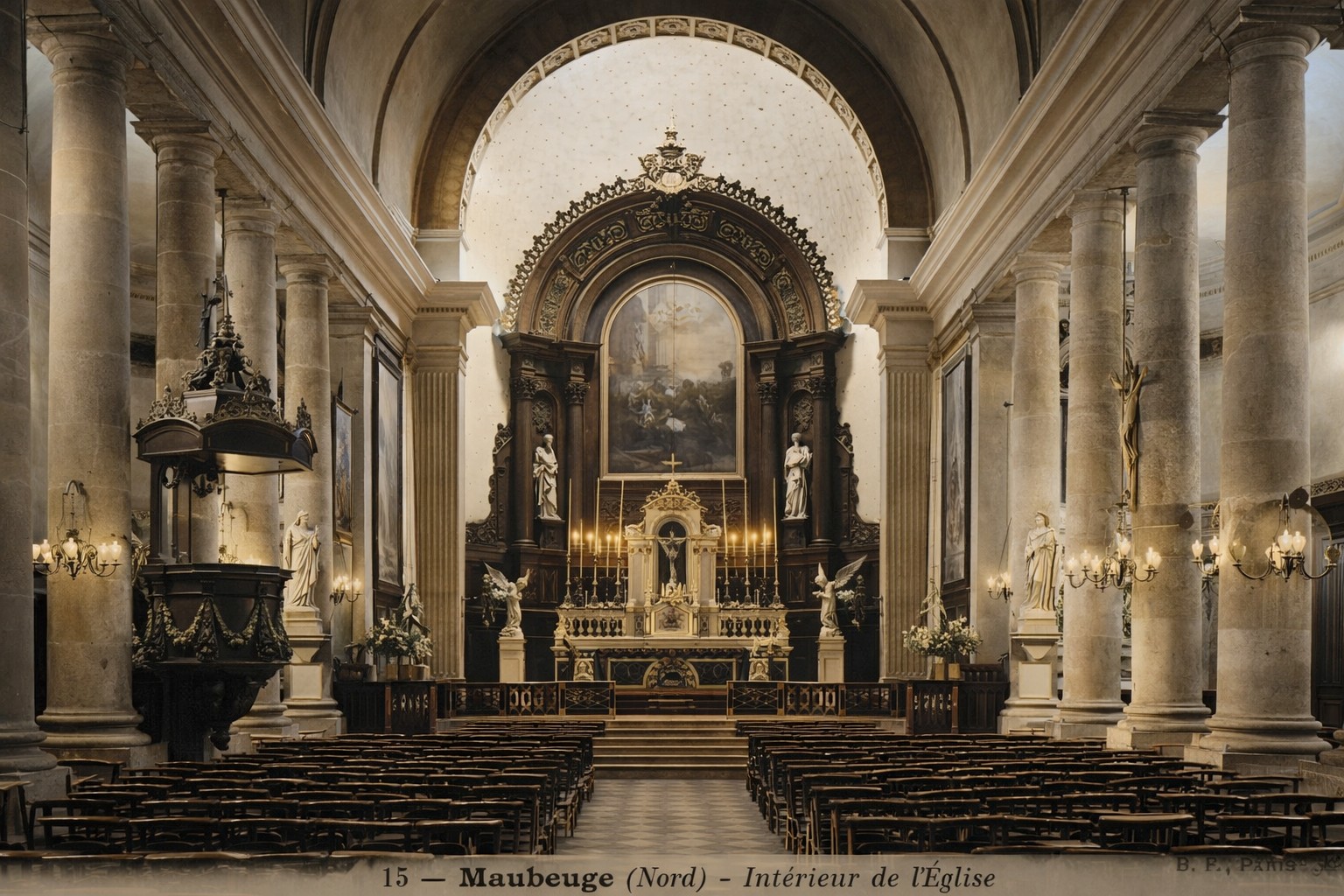 Projection de l'église Saint-Pierre dans le paysage actuel