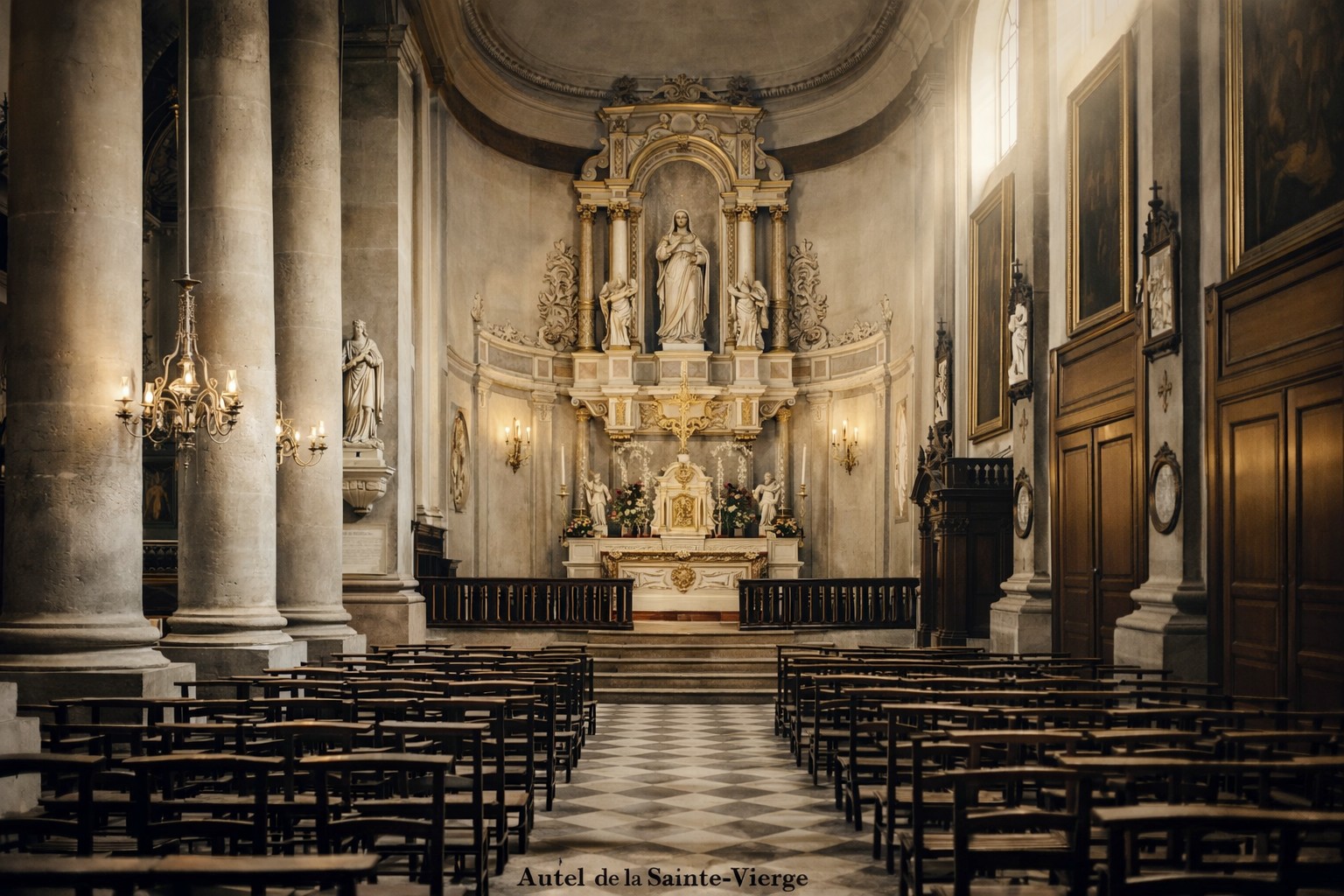 Projection de l'église Saint-Pierre dans le paysage actuel