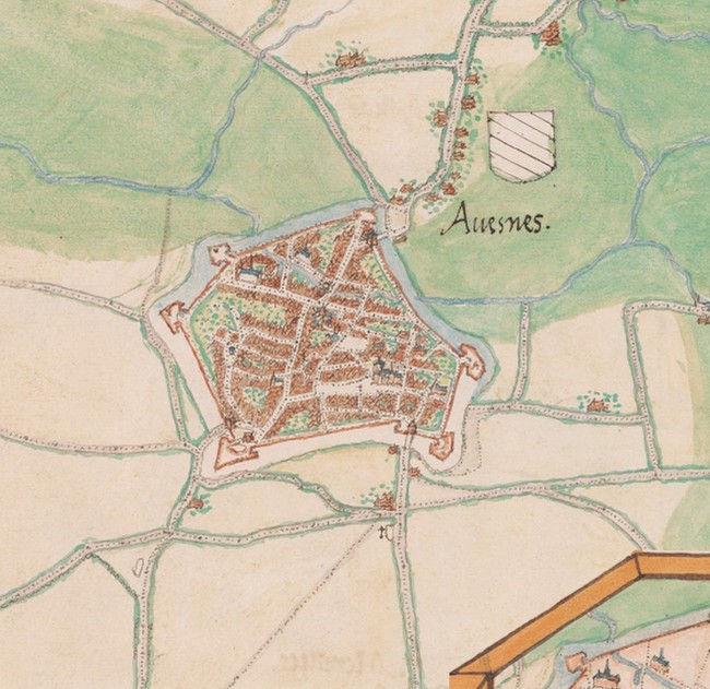 Les remparts d'Avesnes sur Helpe. Carte Deventer