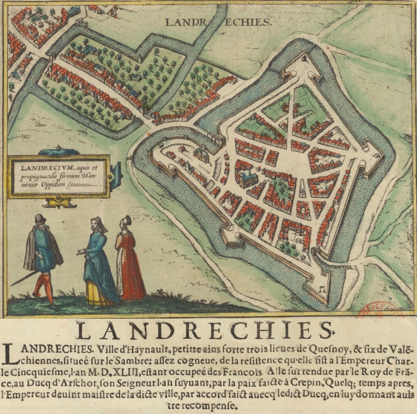 Remparts de Landrecies, plan de 1645