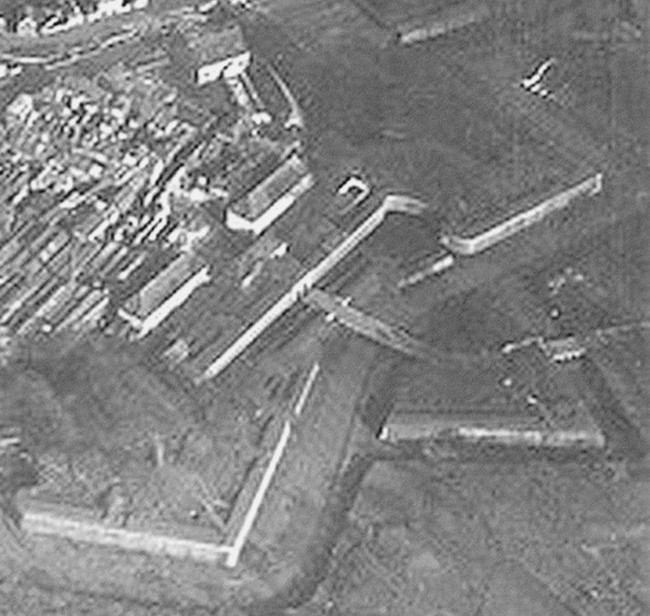 Remparts de Maubeuge, Le secteur de la porte de France sur une vue aérienne de 1915.