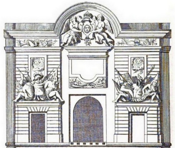 Maubeuge, dessin de la porte de Mons par Vauban.