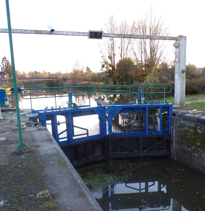 Sambre, travaux écluse de Quartes