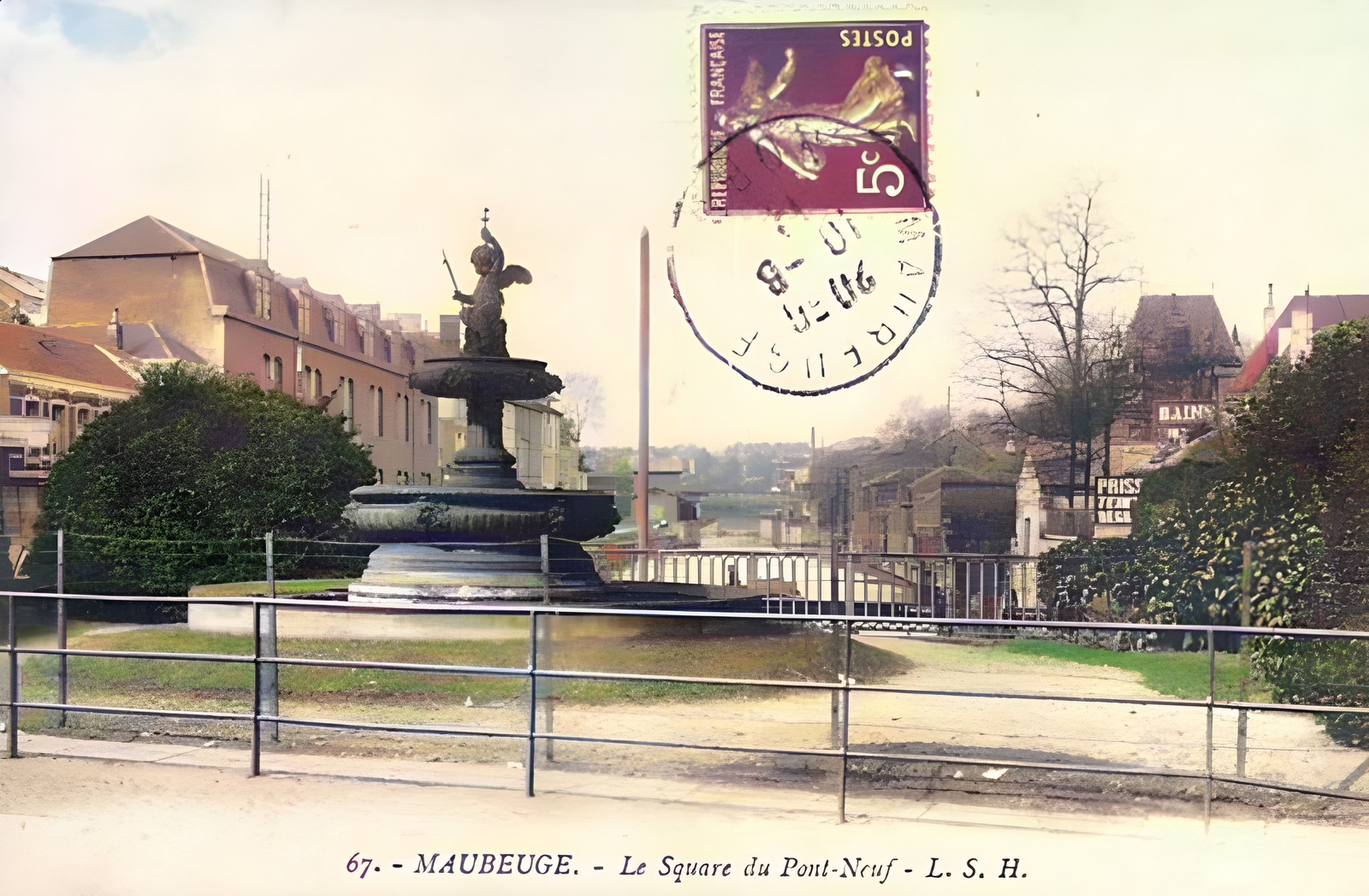 Ecluse de Maubeuge. square et fontaine