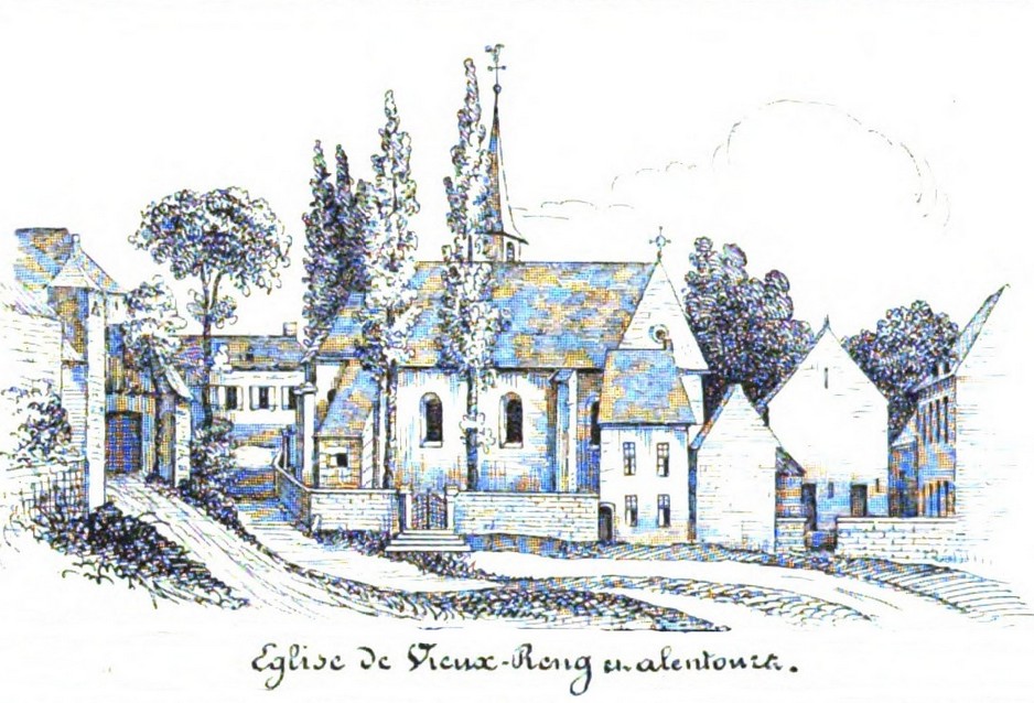 L'église de Vieux Reng dans le livre de Z. Piérart paru en 1851.
